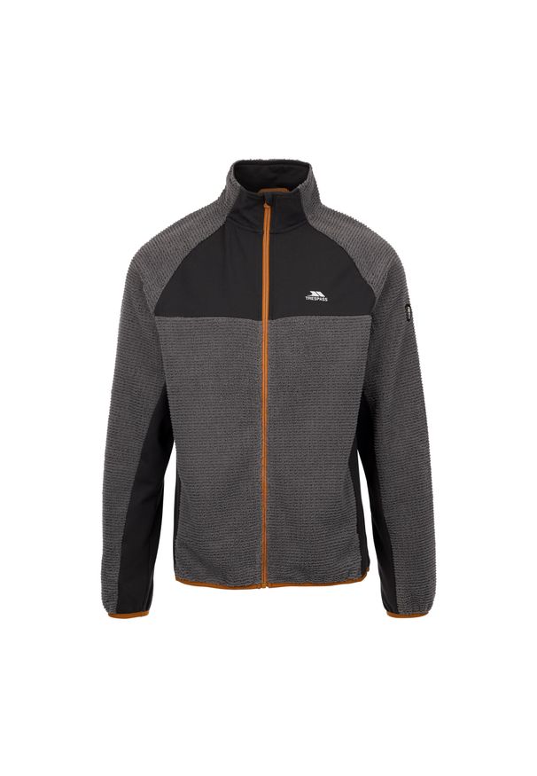 TRESPASS - Bluza Polarowa Męska Cranwell. Kolor: wielokolorowy, niebieski, szary. Materiał: polar. Sezon: zima. Styl: sportowy. Sport: turystyka piesza