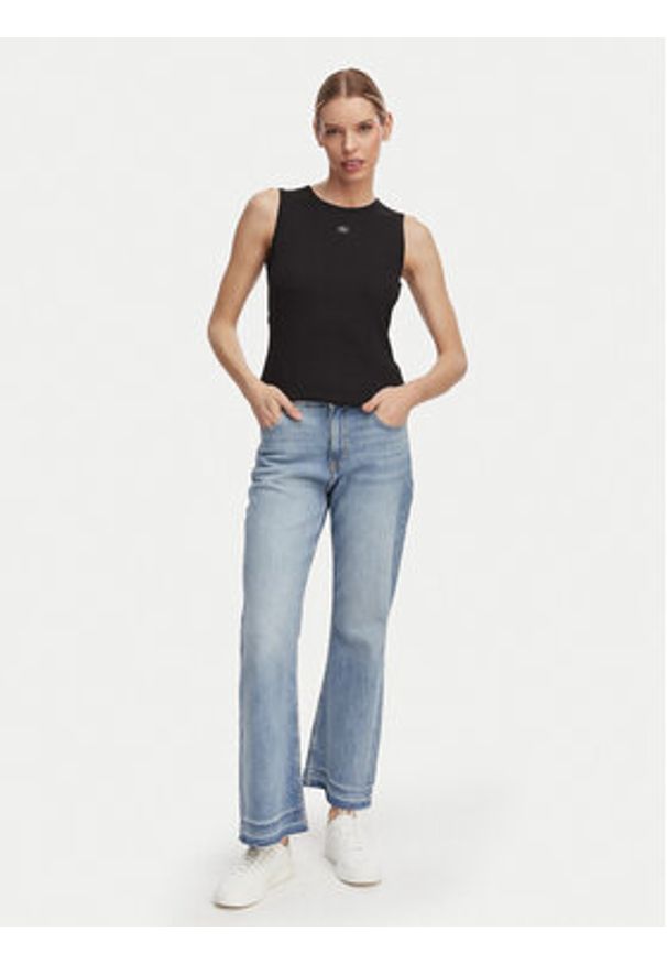 Calvin Klein Jeans Top LV047F246G Czarny Slim Fit. Kolor: czarny. Materiał: bawełna