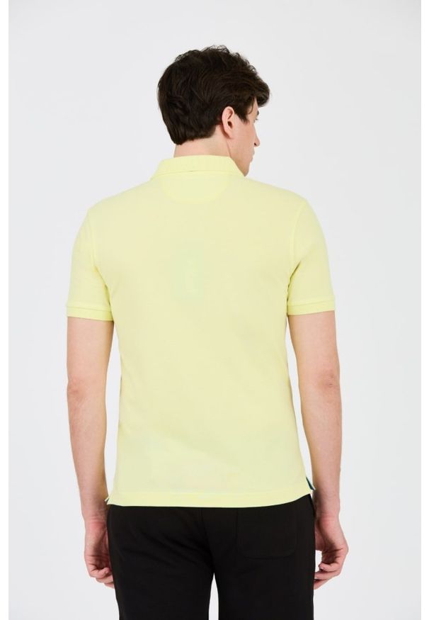 La Martina - LA MARTINA Cytrynowe męskie polo z małym logo, Rozmiar M. Typ kołnierza: polo. Kolor: żółty