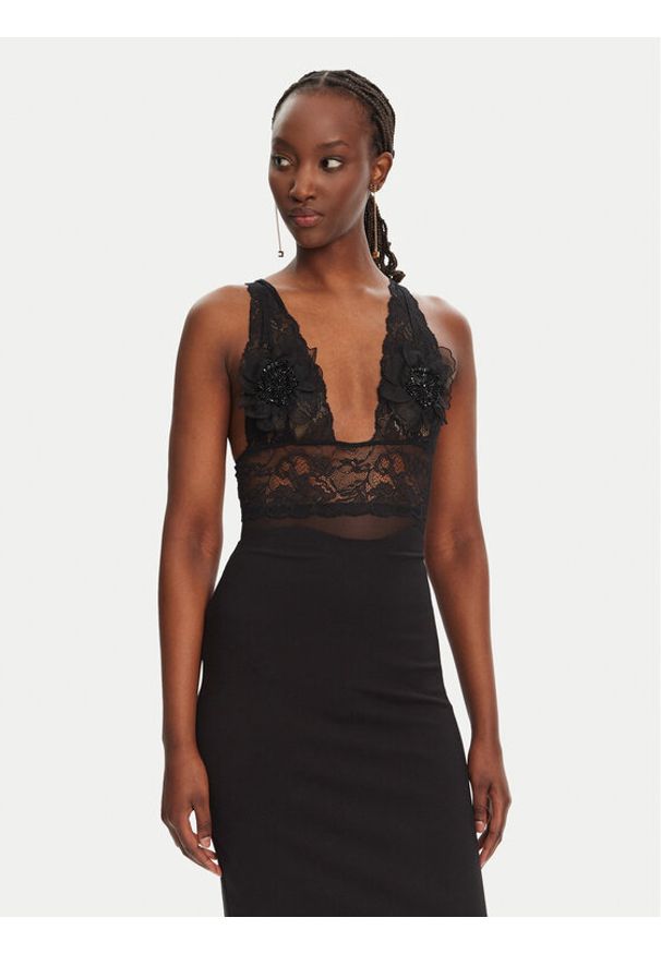 Elisabetta Franchi Body BO03452E2 110 Czarny Regular Fit. Kolor: czarny. Materiał: syntetyk