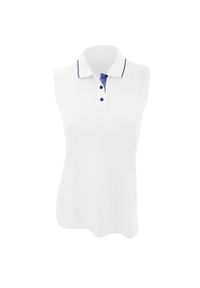 GAMEGEAR - Koszulka Polo Bez Rękawów Kustom Kit ® Ladies Proactive. Typ kołnierza: polo. Kolor: biały, wielokolorowy, niebieski. Długość rękawa: bez rękawów