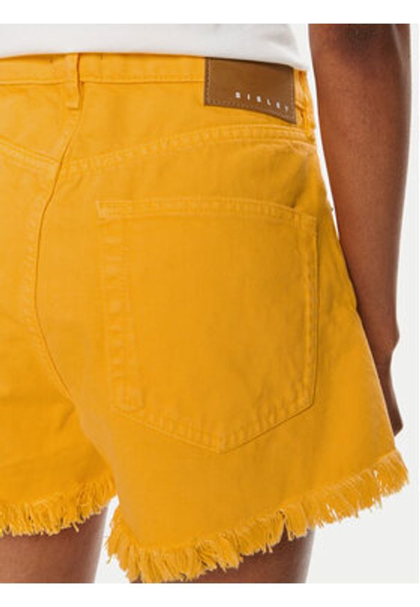 Sisley Szorty jeansowe 4QVSL9014 Żółty Regular Fit. Kolor: żółty. Materiał: bawełna
