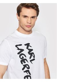 Karl Lagerfeld - KARL LAGERFELD T-Shirt Crewneck 755065 521224 Biały Regular Fit. Typ kołnierza: dekolt w karo. Kolor: biały. Materiał: bawełna