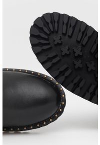 Liu Jo Botki skórzane damskie kolor czarny na płaskim obcasie lekko ocieplone. Nosek buta: okrągły. Kolor: czarny. Materiał: skóra. Obcas: na obcasie. Wysokość obcasa: niski