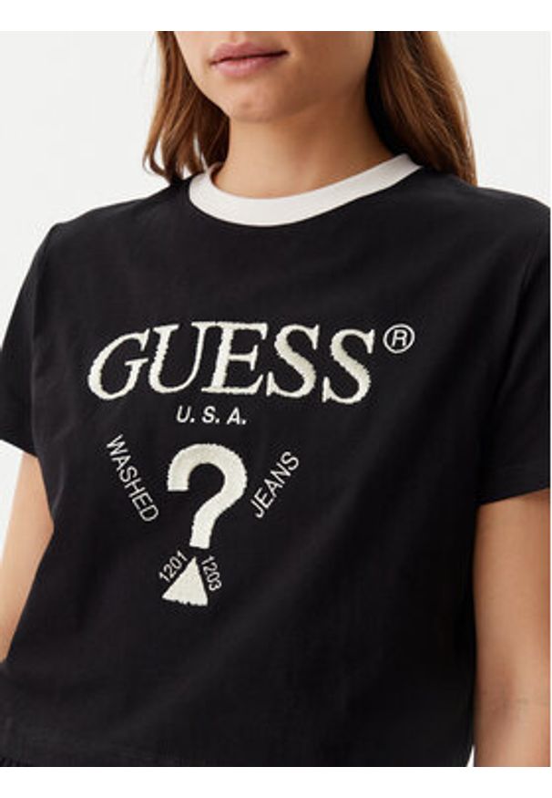 Guess T-Shirt V5GI18 I3Z14 Czarny Regular Fit. Kolor: czarny. Materiał: bawełna