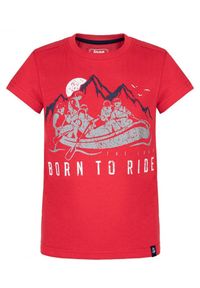 Lowa - Koszulka dziecięca Bavis 116 - Miękka bawełna z modnym nadrukiem. Typ kołnierza: polo. Kolor: fioletowy. Materiał: bawełna. Wzór: nadruk #2