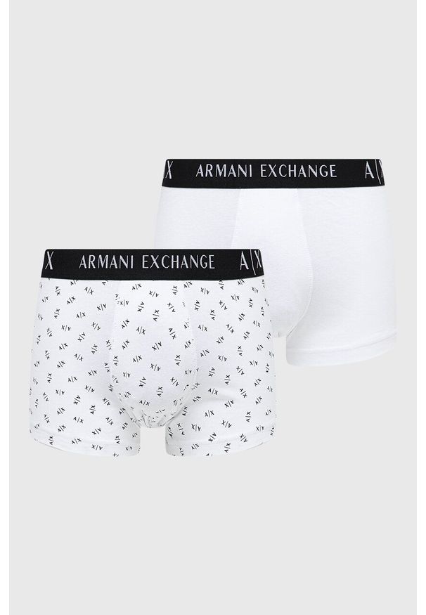 Armani Exchange bokserki 2-pack męskie kolor biały. Kolor: biały. Materiał: materiał