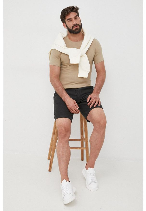 G-Star RAW - G-Star Raw Bluza męska kolor beżowy gładka. Kolor: beżowy. Materiał: dzianina, poliester. Wzór: gładki