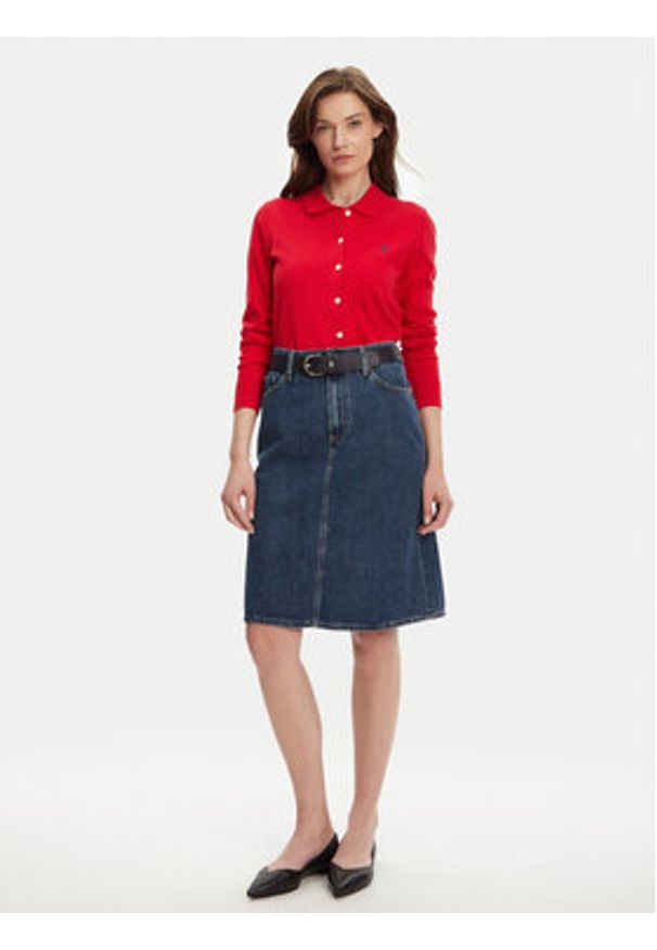 TOMMY HILFIGER - Tommy Hilfiger Spódnica jeansowa WW0WW45666 Granatowy Straight Fit. Kolor: niebieski. Materiał: bawełna