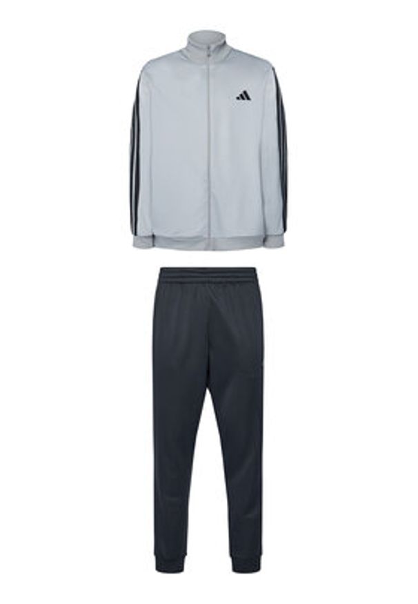 Adidas - adidas Dres Basic 3-Stripes JI8876 Szary Regular Fit. Kolor: szary. Materiał: syntetyk