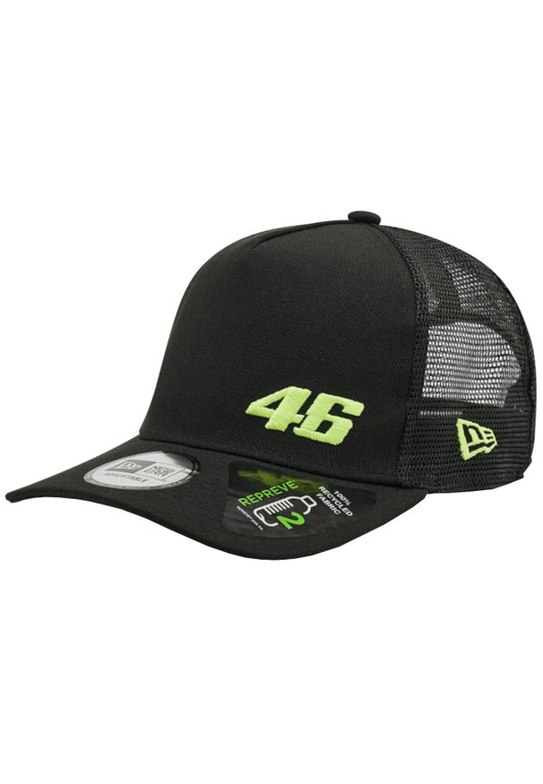 New Era - Czapka z daszkiem męska Repreve Flawless A-Frame Trucker VR46 Cap. Kolor: czarny. Materiał: poliester