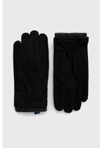 Polo Ralph Lauren rękawiczki zamszowe męskie kolor czarny. Kolor: czarny. Materiał: zamsz #1