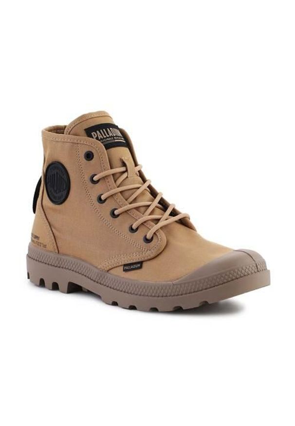 Buty do chodzenia męskie Palladium Pampa HI Htg Supply Caramel. Zapięcie: sznurówki. Kolor: brązowy. Materiał: materiał, syntetyk, tkanina. Szerokość cholewki: normalna. Sport: turystyka piesza