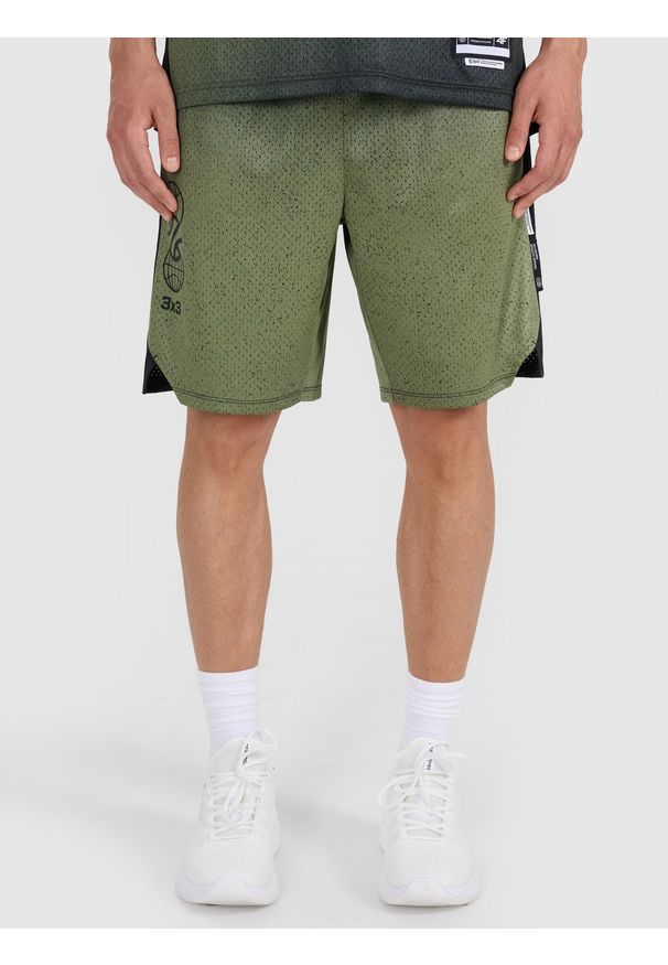 4f - 4F Spodenki do koszykówki szybkoschnące męskie - multikolor XXL. Kolor: wielokolorowy. Materiał: włókno, materiał, dzianina, syntetyk. Długość: krótkie. Wzór: ażurowy. Sport: koszykówka