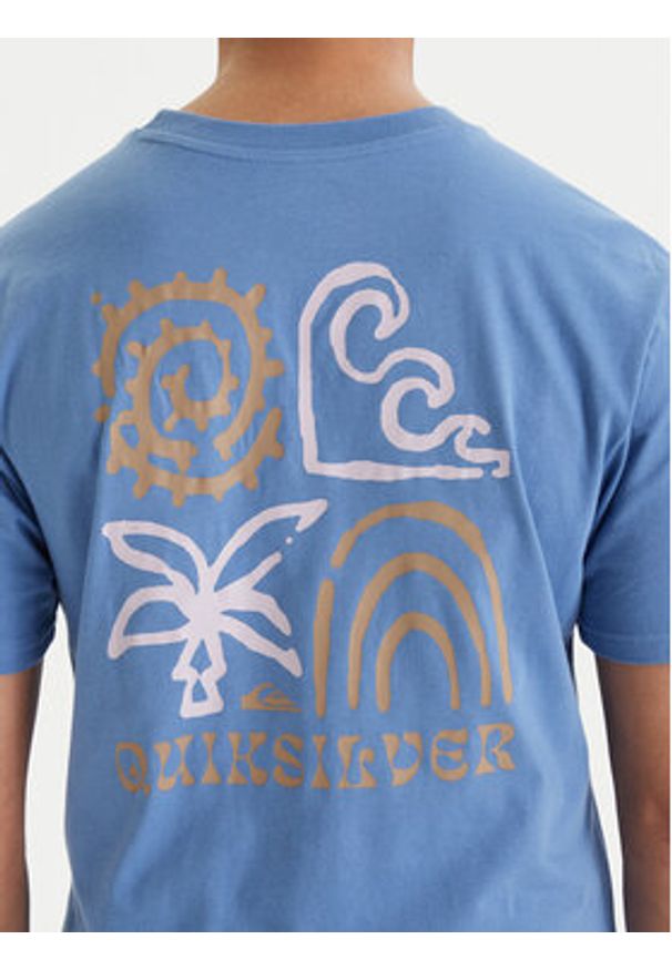Quiksilver T-Shirt EQYZT08307 Niebieski Regular Fit. Kolor: niebieski. Materiał: bawełna