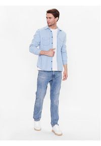Sisley Koszula jeansowa 5FV6SQ017 Błękitny Regular Fit. Kolor: niebieski. Materiał: bawełna #3