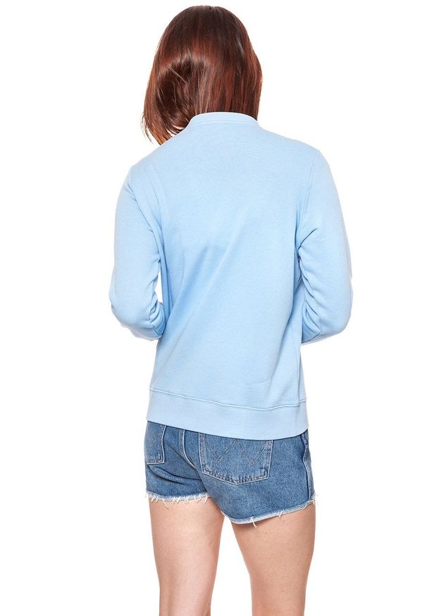 Wrangler - BLUZA WRANGLER DAMSKA SWEATER CERULEAN W6077IEVT 112130443. Wzór: nadruk, kolorowy