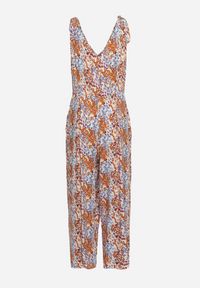 Born2be - Niebiesko-Brązowy Kombinezon z Długimi Nogawkami Wiązanymi Ramiączkami i Abstrakcyjnym Printem Izara. Okazja: na co dzień, na spacer, na imprezę. Kolor: niebieski. Materiał: wiskoza. Długość rękawa: na ramiączkach. Długość: długie. Wzór: nadruk. Sezon: lato. Styl: casual, elegancki #6