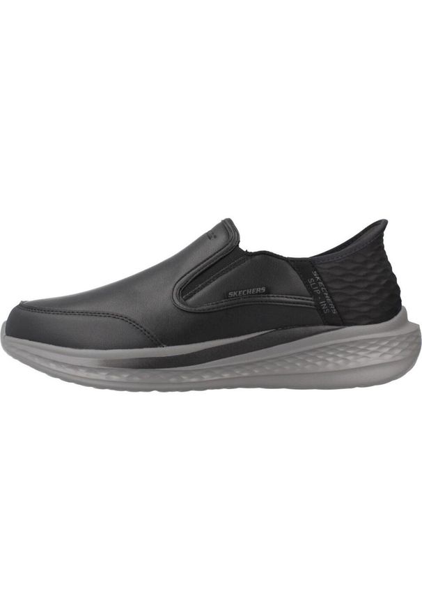 skechers - Buty Mężczyzna Skechers Slade czarny. Kolor: czarny. Model: Skechers Sport. Sport: turystyka piesza