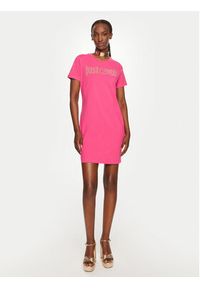 Just Cavalli Sukienka codzienna 76PAOE04 Różowy Regular Fit. Okazja: na co dzień. Kolor: różowy. Materiał: bawełna. Typ sukienki: proste. Styl: casual #2