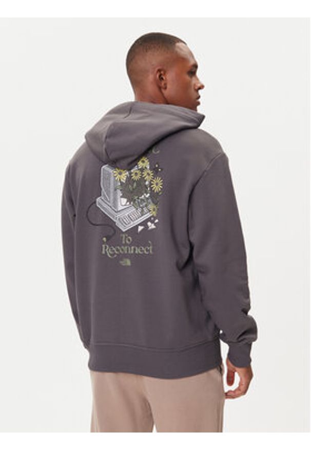 The North Face Bluza Connect NF0A8E40 Szary Relaxed Fit. Kolor: szary. Materiał: bawełna