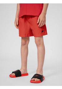 4f - 4F Spodenki kąpielowe boardshorty chłopięce 164 (13-14 lat). Okazja: na plażę. Kolor: czerwony. Materiał: tkanina, elastan, włókno. Sezon: lato #2