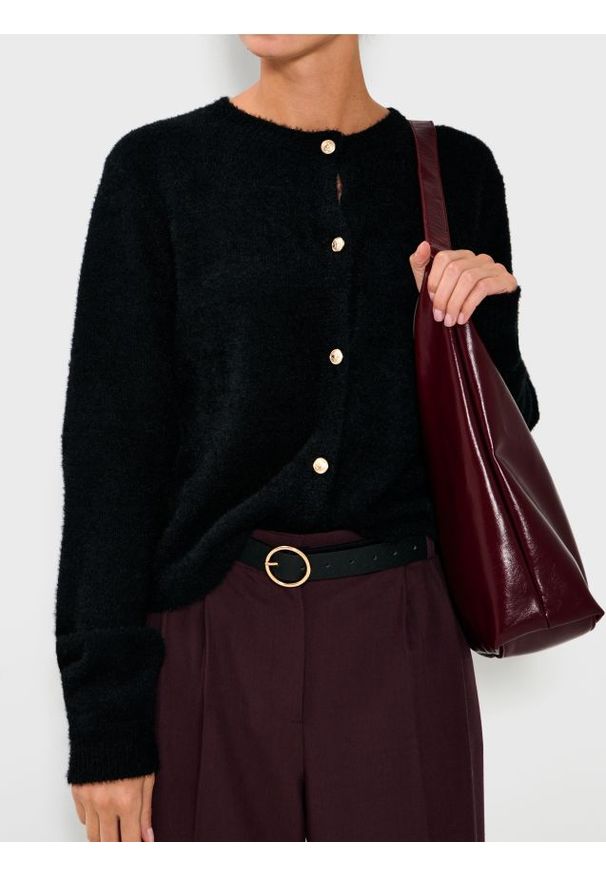 Sinsay - Sweter z ozdobnymi guzikami - czarny. Kolor: czarny