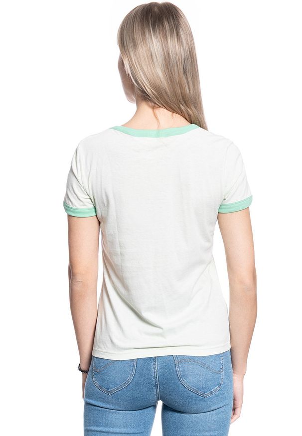 Wrangler - DAMSKI T-SHIRT WRANGLER RINGER TEE ALMOST AQUA W7N0EVG11 112131952