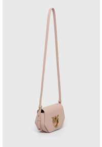 Pinko torebka skórzana kolor różowy. Kolor: różowy. Materiał: skórzane. Rodzaj torebki: na ramię #5