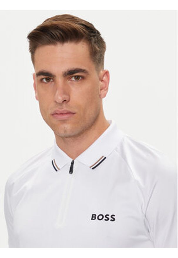 BOSS - Boss Polo Philix MB 3 350519863 Biały Slim Fit. Typ kołnierza: polo. Kolor: biały. Materiał: syntetyk