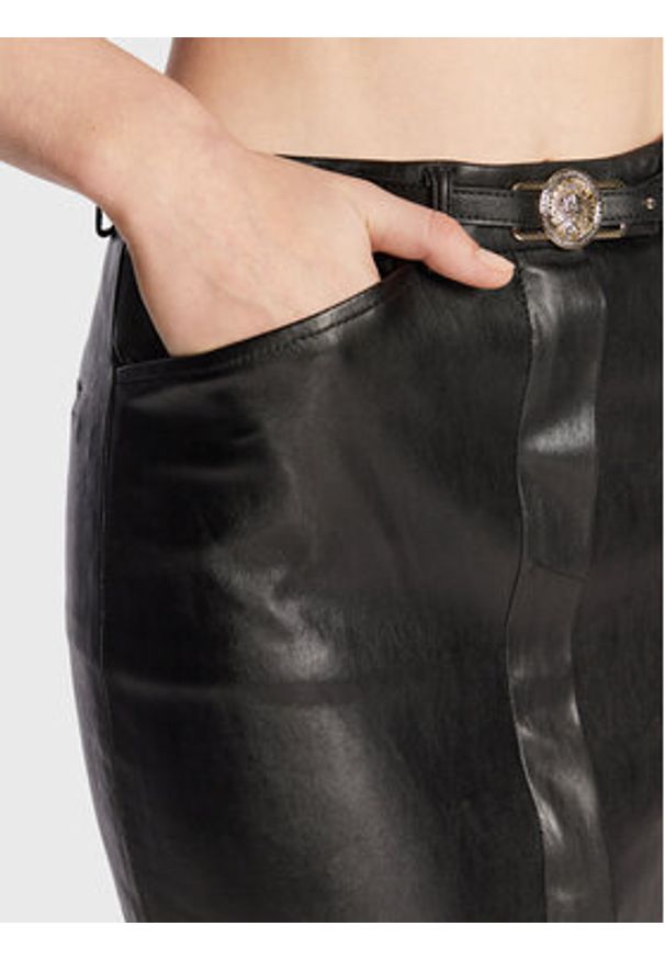 Babylon Spódnica z imitacji skóry R_E00164 Czarny Slim Fit. Kolor: czarny. Materiał: skóra