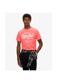 Koszulka Superdry Vl Neon. Kolor: czerwony