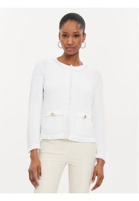 Luisa Spagnoli Kardigan Conforto 58327 Biały Regular Fit. Kolor: biały. Materiał: syntetyk, wiskoza #1