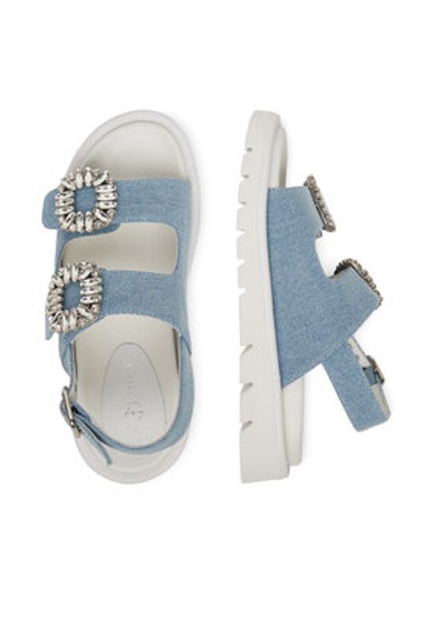 Eva Minge Sandały SNOWDROP-I75-563 Niebieski. Kolor: niebieski. Materiał: materiał