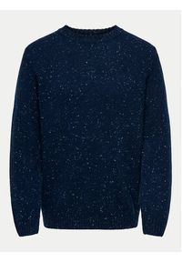 Only & Sons Sweter Ricky 22031539 Granatowy Regular Fit. Kolor: niebieski. Materiał: wełna