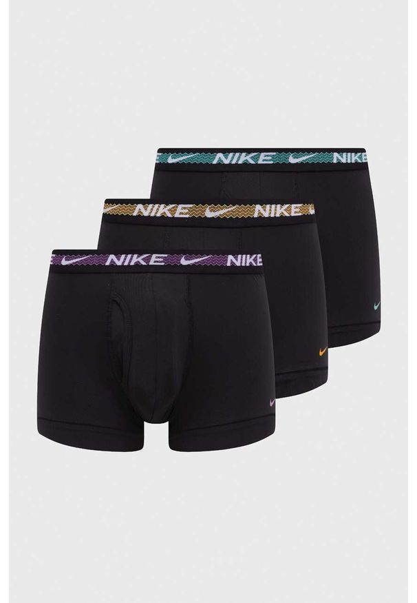 Nike bokserki 3-pack męskie kolor brązowy. Kolor: fioletowy. Materiał: tkanina, poliester, skóra, włókno