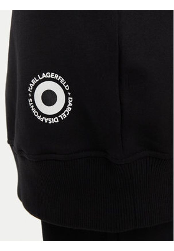 Karl Lagerfeld - KARL LAGERFELD Bluza 705098 542930 Czarny Regular Fit. Typ kołnierza: dekolt w karo. Kolor: czarny. Materiał: bawełna