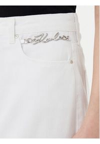Karl Lagerfeld - KARL LAGERFELD Spódnica jeansowa A2W12020 Biały Regular Fit. Kolor: biały. Materiał: bawełna