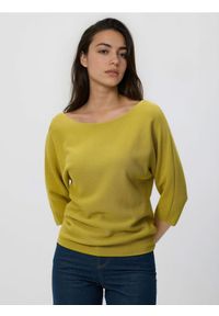 Reserved - Sweter z wiskozą - zielony. Kolor: zielony. Materiał: wiskoza