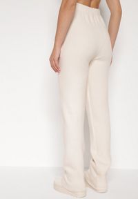Born2be - Beżowe Sweterkowe Spodnie z Wełną z Ozdobnymi Kieszeniami Monilana. Okazja: na co dzień. Kolor: beżowy. Materiał: wełna. Styl: casual #6