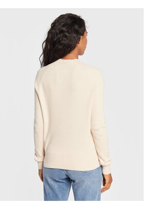 Calvin Klein Sweter K20K204767 Beżowy Regular Fit. Kolor: beżowy. Materiał: syntetyk