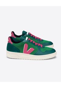 Veja - VEJA - Zielone sneakersy V-10. Nosek buta: okrągły. Kolor: zielony. Materiał: bawełna, materiał, guma, zamsz. Szerokość cholewki: normalna #7