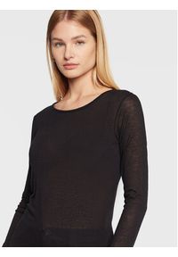 Sisley Bluzka 3XY4L126X Czarny Regular Fit. Kolor: czarny. Materiał: wiskoza, wełna #3