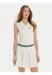 Lacoste Koszulka techniczna PF0614 Biały Slim Fit. Kolor: biały. Materiał: syntetyk