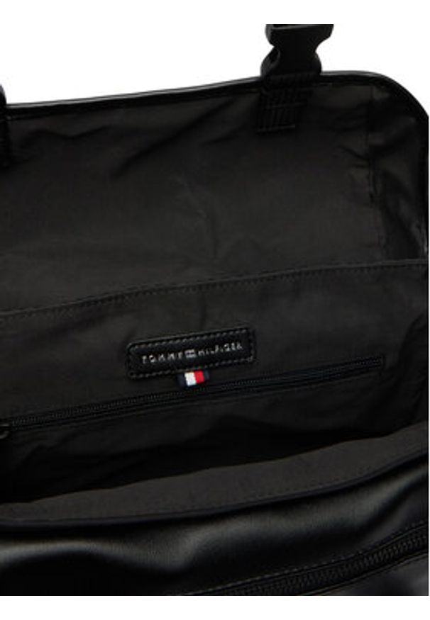 TOMMY HILFIGER - Tommy Hilfiger Saszetka Th Nylon Jacquard Satchel AM0AM14404 Czarny. Kolor: czarny. Materiał: materiał