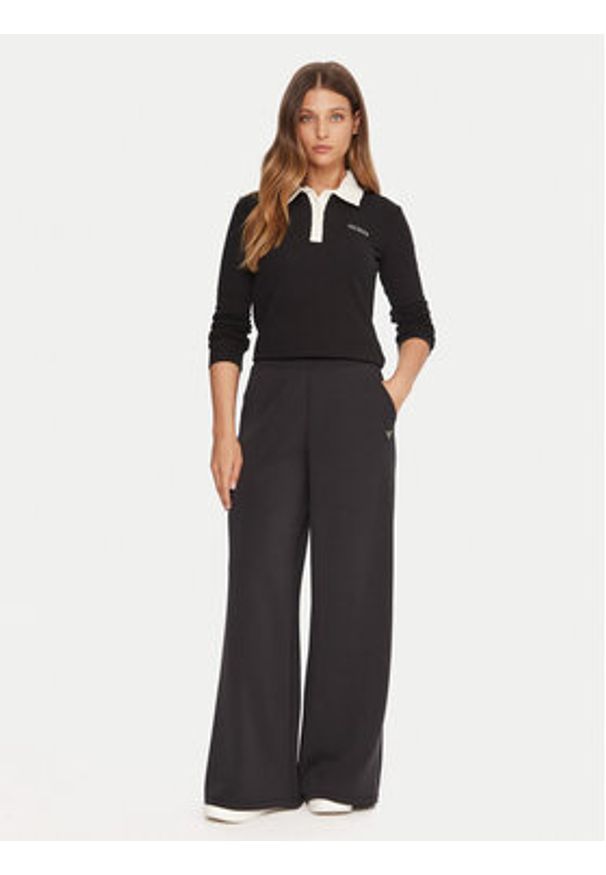 Guess Polo V5BP12 K1891 Czarny Regular Fit. Typ kołnierza: polo. Kolor: czarny. Materiał: bawełna