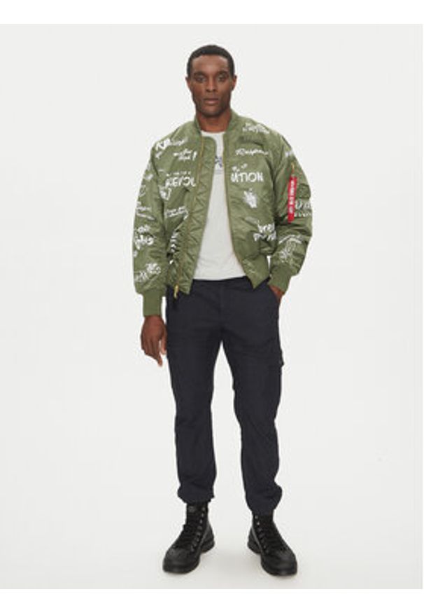 Alpha Industries Kurtka bomber MA-1 Peace 156136 Zielony Regular Fit. Kolor: zielony. Materiał: syntetyk