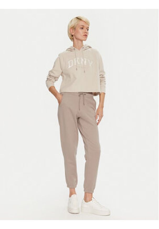 DKNY Sport Bluza DP4T9811 Écru Regular Fit. Materiał: syntetyk, bawełna. Styl: sportowy