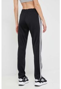 Adidas - adidas spodnie dresowe kolor czarny z aplikacją. Kolor: czarny. Materiał: dresówka. Wzór: aplikacja #3