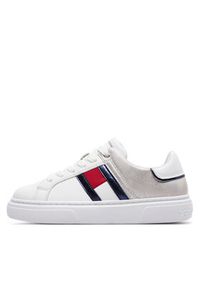 TOMMY HILFIGER - Tommy Hilfiger Sneakersy Flag Low Cut Lace-Up Sneaker T3A9-33201-1355 S Biały. Kolor: biały. Materiał: skóra #5